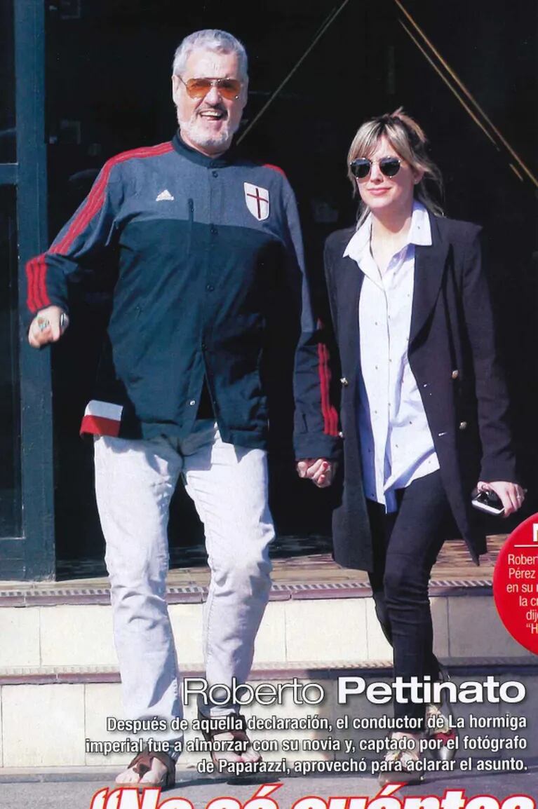 Roberto Pettinato, paseo y mimos en la calle con su joven novia periodista, 35 años menor