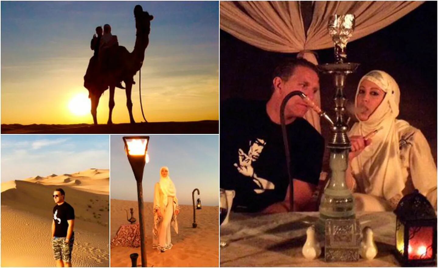 Fantino y Lanzoni disfrutaron de una cena a la luz de las velas en un desierto de Dubai. (Foto: Twitter)