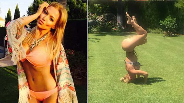 Evangelina Anderson compartió una foto haciendo yoga: bikini y postura sexy (Foto: Instagram)