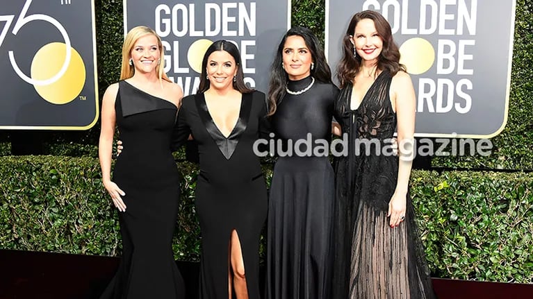 La moda de negro en los Globos de Oro 2018 (Fotos: AFP).