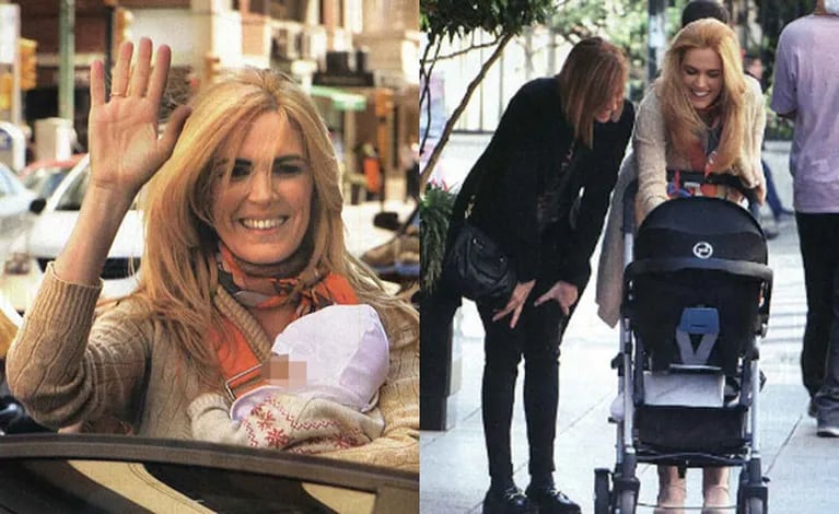 Viviana Canosa, feliz con su beba y su cuñada (Fotos: Revista Gente). 