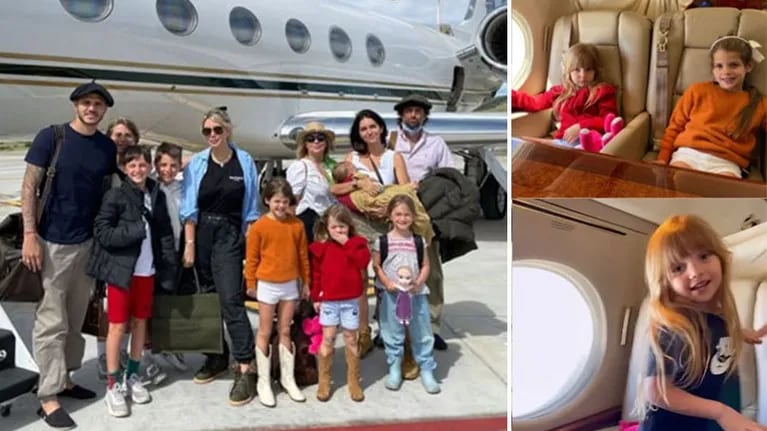 Zaira y Wanda viajaron al sur, con su familia y en avión privado.