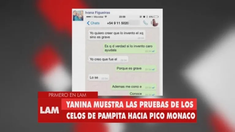 Yanina Latorre contó que Pico trató de "extremadamente celosa" a Pampita ¡y el tenista le escribió por WhatsApp!: "Me pidió que no muestre el chat, está arrepentido"