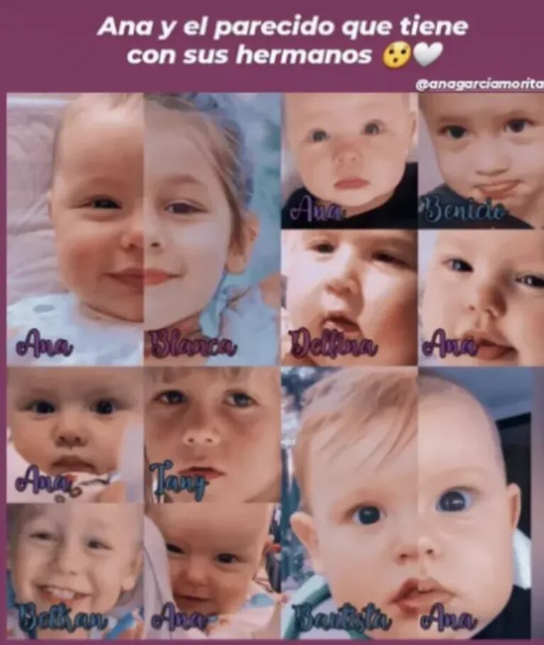 Pampita compartió conmovedoras fotos para mostrar el parecido de su beba, Ana, con sus hermanos