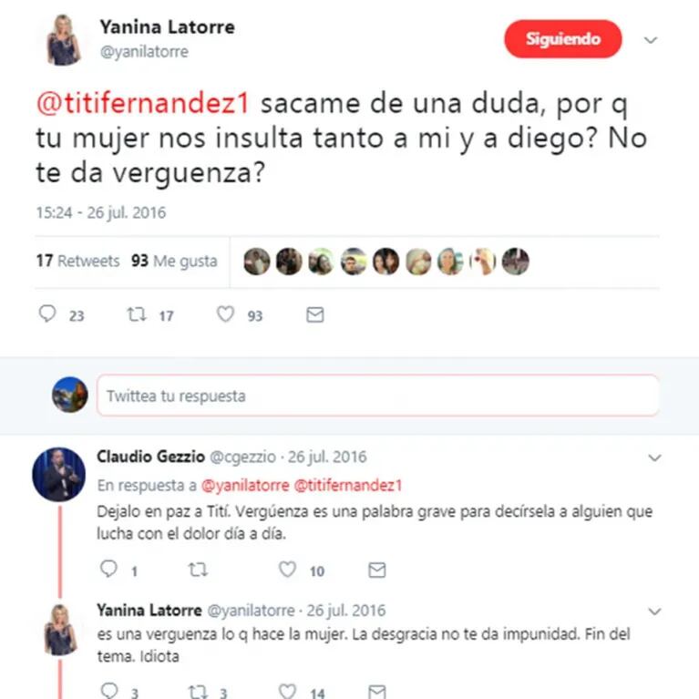 Tití Fernández, furioso al criticar a Yanina Latorre por un tweet contra su esposa: "Nos ha hecho mucho daño, es la mujer más cruel de Argentina"