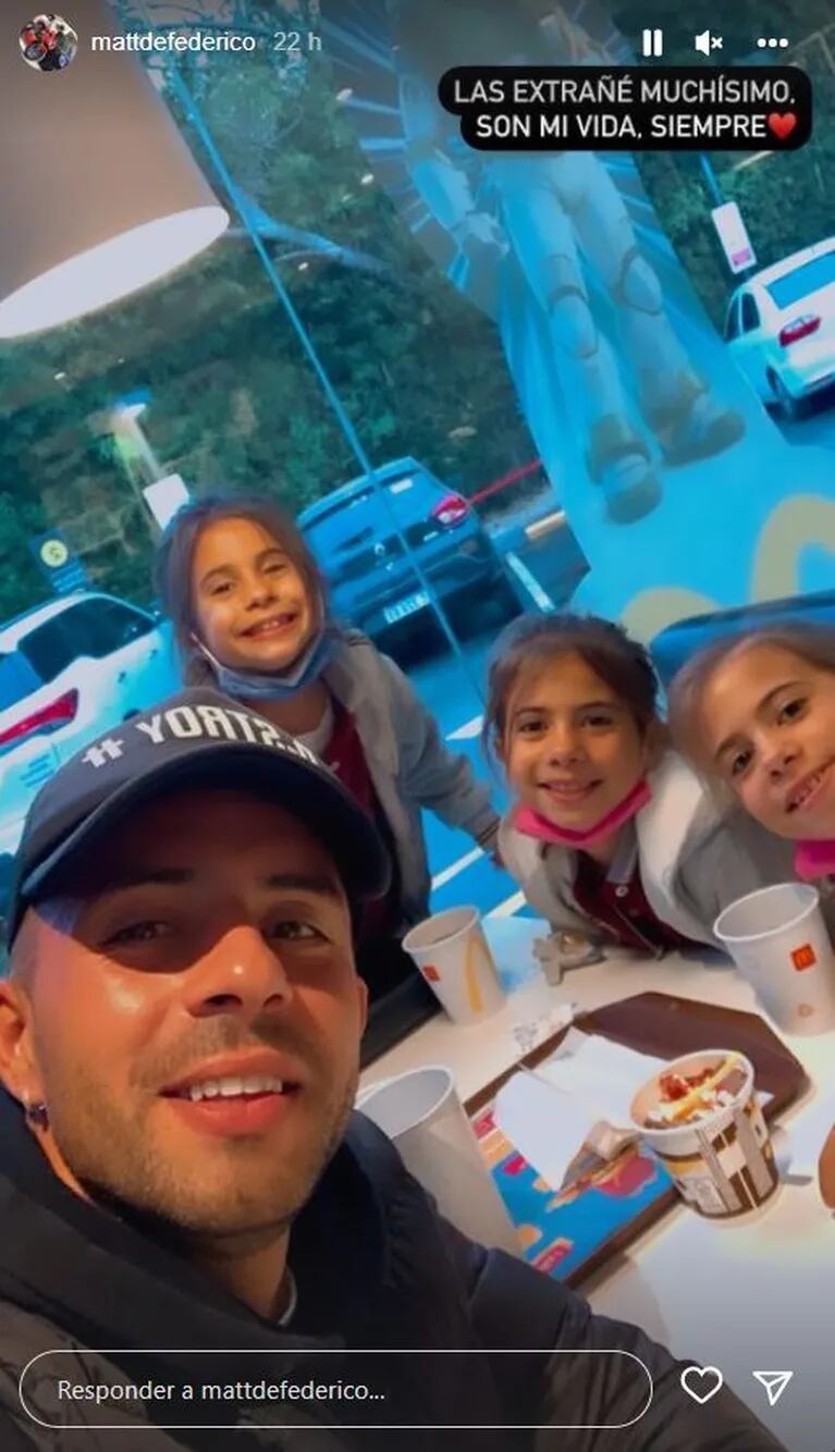 Matías Defederico compartió fotos del reencuentro con sus hijas en pleno escándalo con Cinthia Fernández: "Las extrañé muchísimo, son mi vida"