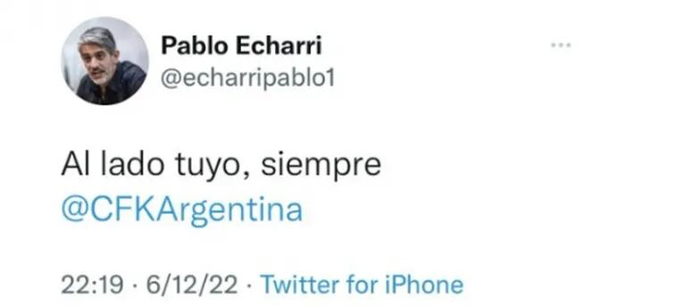 Así reaccionó Pablo Echarri luego de que Cristina Fernández de Kirchner fuera condenada