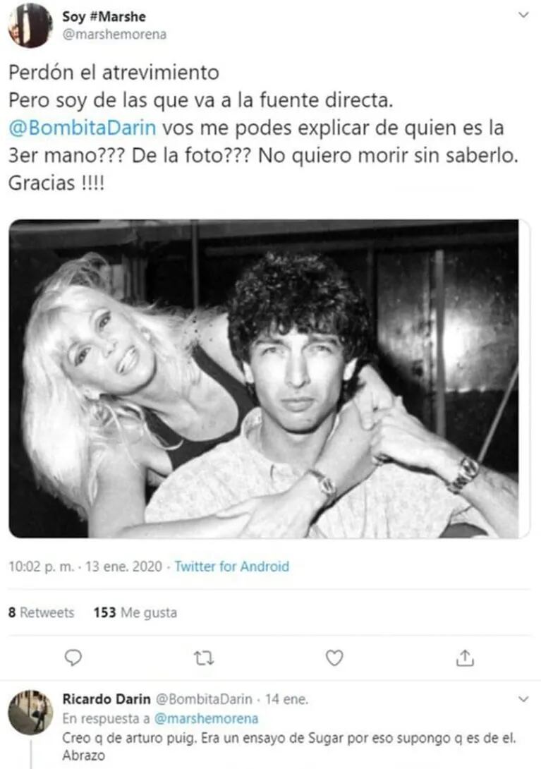  Ricardo Darín y la verdad detrás de una misteriosa foto retro con Susana Giménez: "La tercera mano es de Arturo Puig"