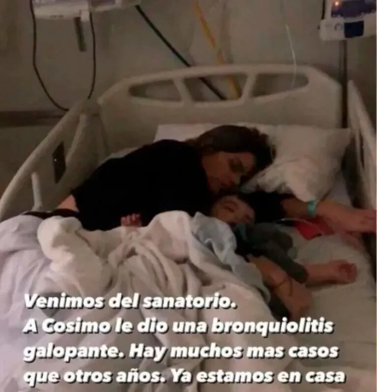 La preocupación de Angie Balbiani por la salud de su hijo Cósimo: "Le dio una bronquiolitis galopante"
