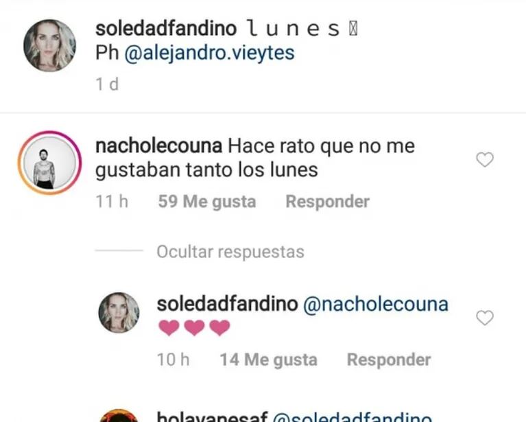 El piropo de Nacho Lecouna a Soledad Fandiño, ¿con el que confirma el romance?: "Hace rato que..."