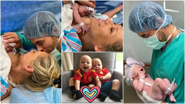 Las primeras fotos del tercer hijo de Enrique Iglesias y Anna Kournikova a segundos de nacer (Fotos: Instagram)