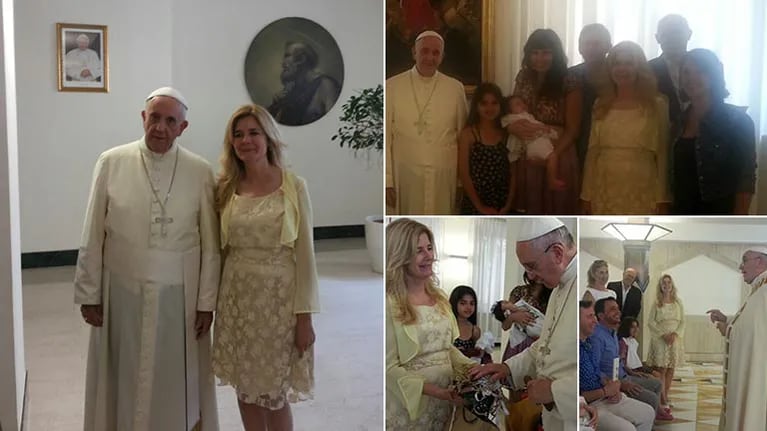 Mercedes Ninci con el papa Francisco en el Vaticano.