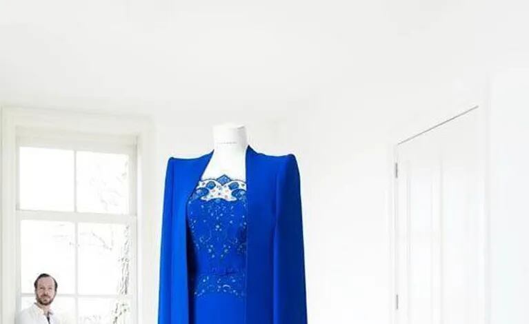 El impactante vestido azul que lució Máxima Zorreguieta (Foto:Web). 