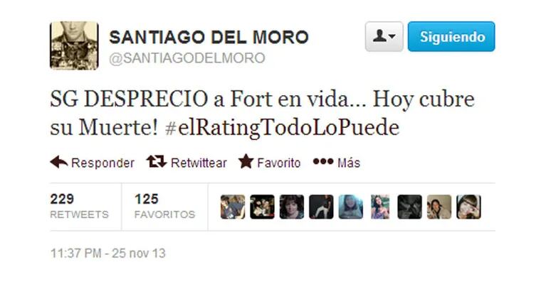 Santiago del Moro y un durísimo mensaje contra Susana Giménez (Foto: captura de Twitter)