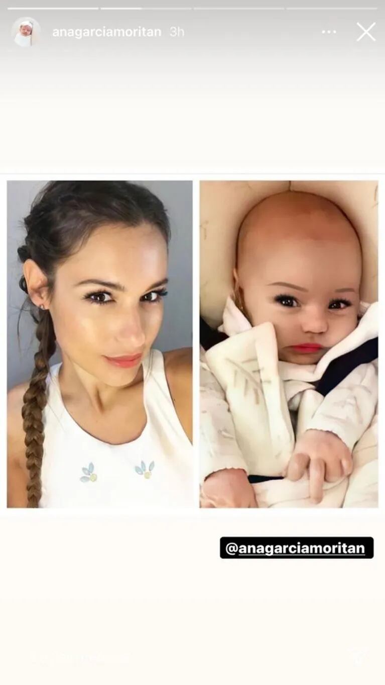 Pampita compartió una llamativa foto comparándose con su hija Ana y sorprendió: ¡son igualitas!