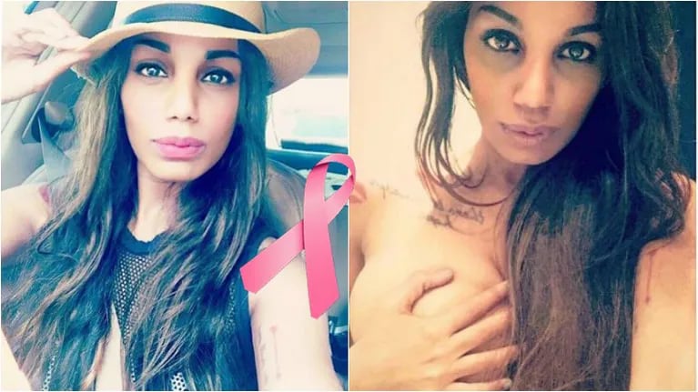 Mimi, la novia de Luciano El Tirri, se animó a hacer topless para generar conciencia sobre el cáncer de mama. Foto: Instagram
