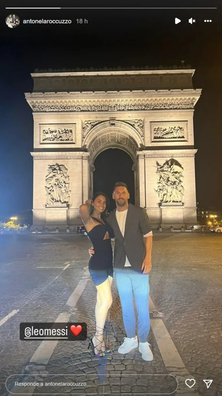La romántica foto de Antonela Roccuzzo y Lionel Messi recién llegados a París