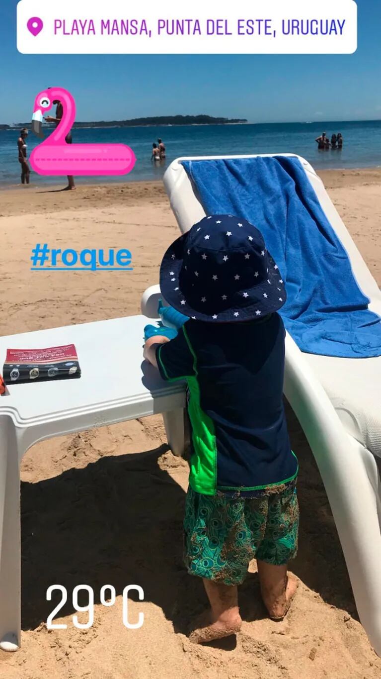 Las vacaciones de Amalia Granata y Leo Squarzon junto a su hijo, Roque, en Punta del Este: "Amor, verano y familia" 