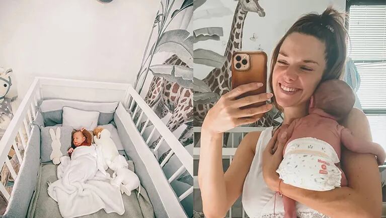 Julieta Nair Calvo felicitó a su bebé por haber dormido solo en su cuna.