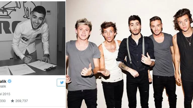 La original foto de Zayn Malik, ex One Direction, con la que anunció un contrato musical como solista