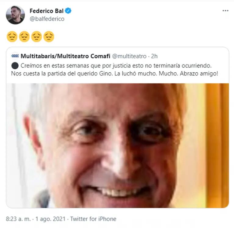 Los famosos despidieron a Gino Renni a través de las redes: sus emotivos mensajes