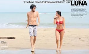 Silvina Luna y Manuel Desrets, sol y romance en Mar del Plata. (Foto: revista Gente)