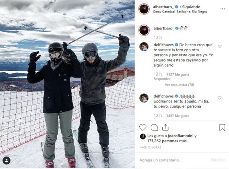 Delfina Chaves, divertida con Albert Baró en Bariloche: "Te sacaste la foto con otra y pensaste que era yo"