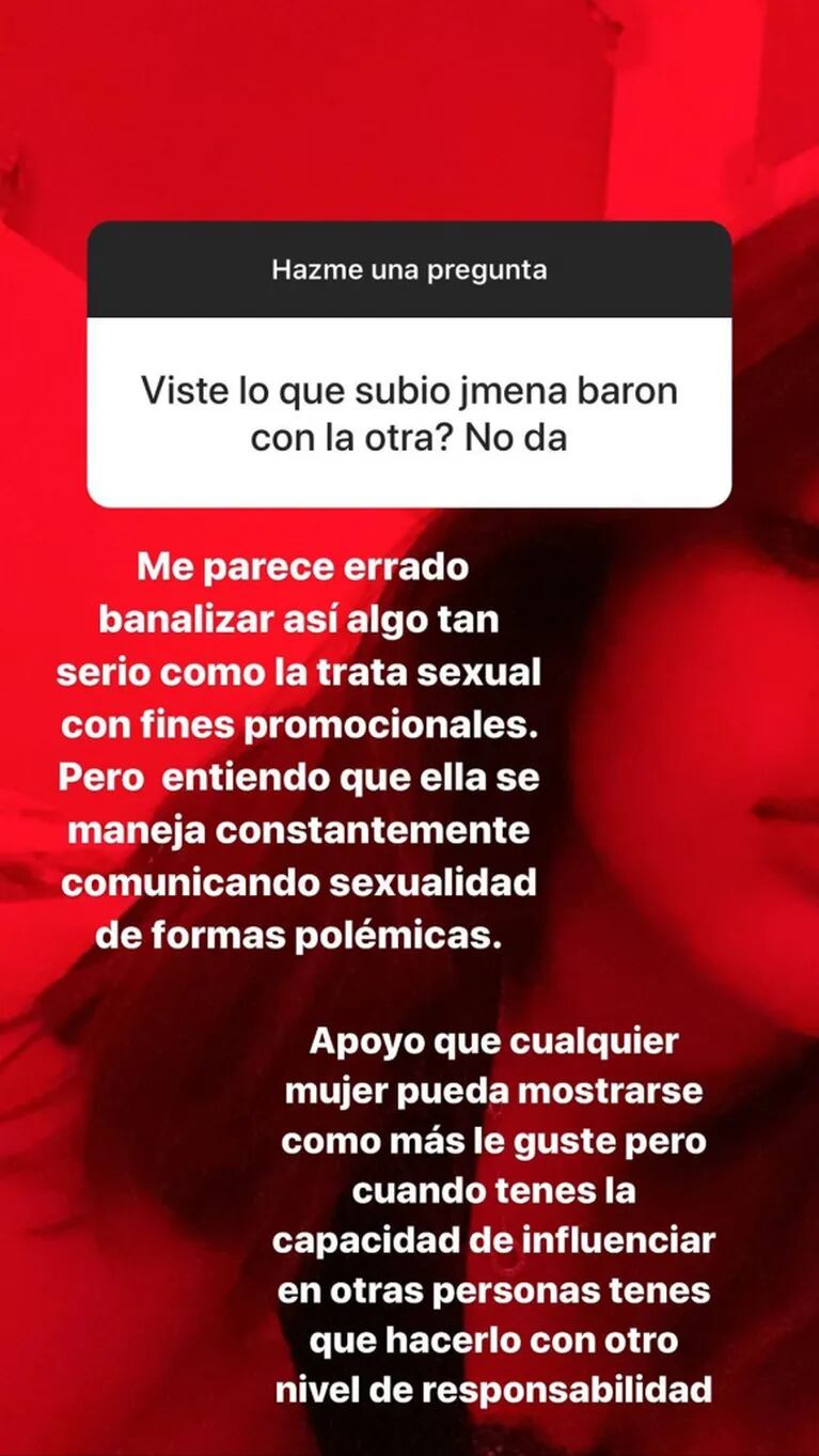Martita Fort cruzó a Jimena Barón tras su afiche: "Constantemente comunica sexualidad de formas polémicas"