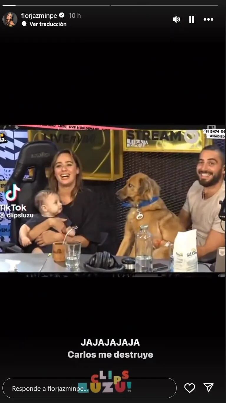 Flor Jazmín Peña y Nico Occhiato mostraron cómo se verían en familia y enternecieron a todos en Luzu TV