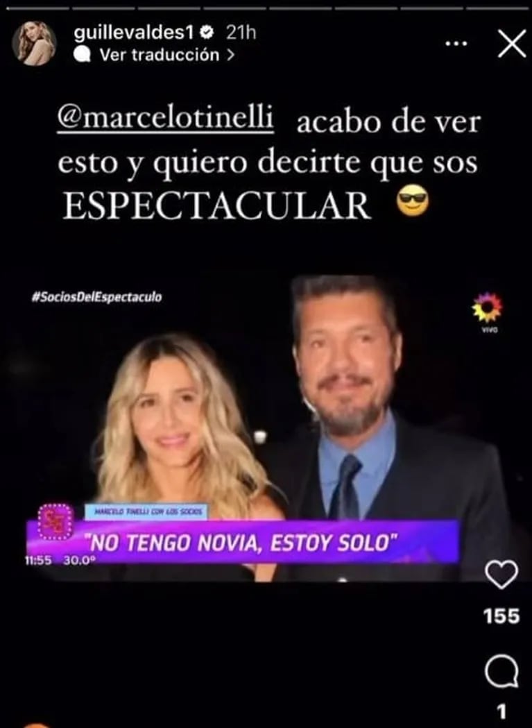 Guillermina Valdés reaccionó ante la picante confesión de Marcelo Tinelli