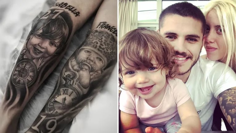 El enorme tatuaje de Mauro Icardi dedicado a su Isabella: Cumplió 1 añito y ya la tengo en mi piel