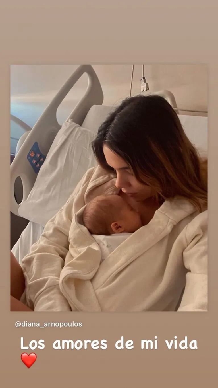 Pico Mónaco compartió la primera foto de Noah, su bebé, con Diana Arnopoulos: "Los amores de mi vida"