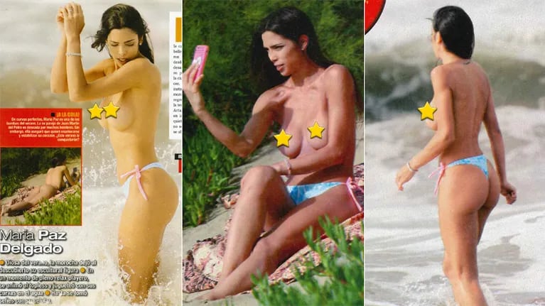 El infartante topless de Maypi Delgado en Mar del Plata: chapuzón en el mar y selfies sin corpiño