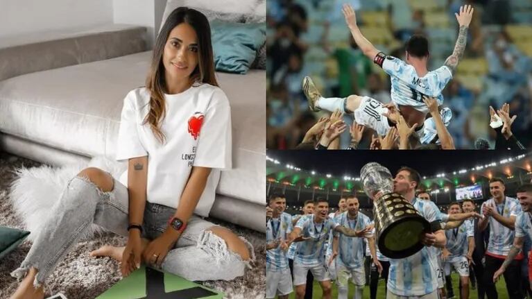 El conmovedor mensaje de Antonela Roccuzzo a Lionel Messi por consagrarse campeón de la Copa América (Fotos: Instagram)