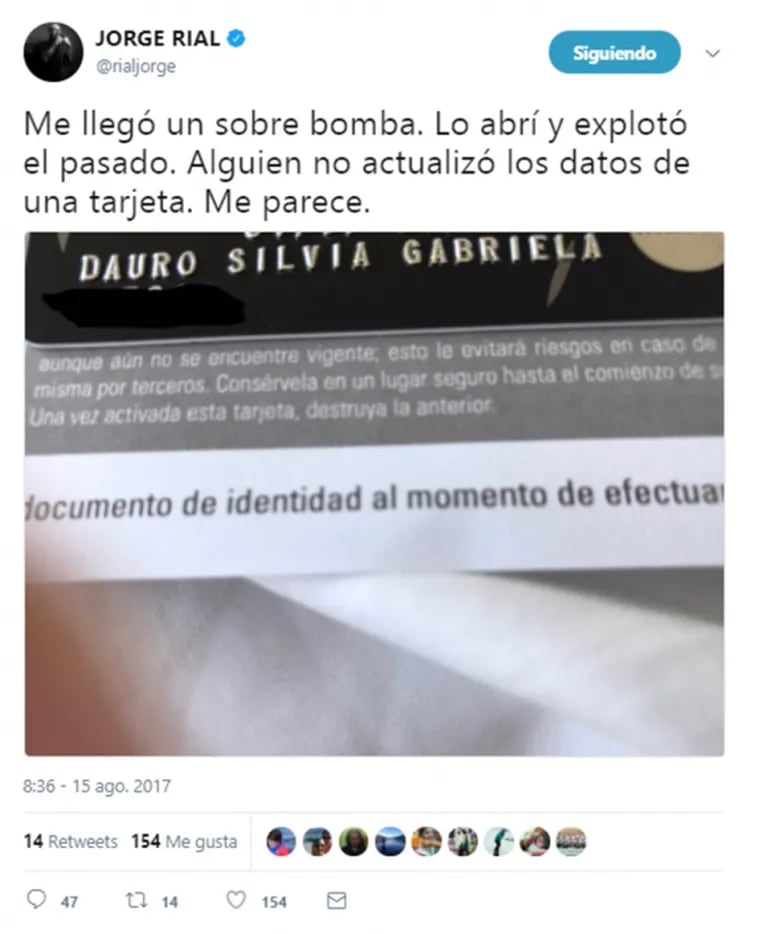Jorge Rial y su irónica reacción al recibir un sobre para Silvia D’ Auro: "Lo abrí y explotó el pasado"
