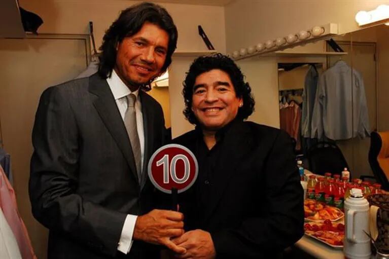 Tinelli y Maradona en una imagen actual. (Foto: Web)