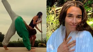 El video viral de Juana Viale barriendo en bikini en la playa