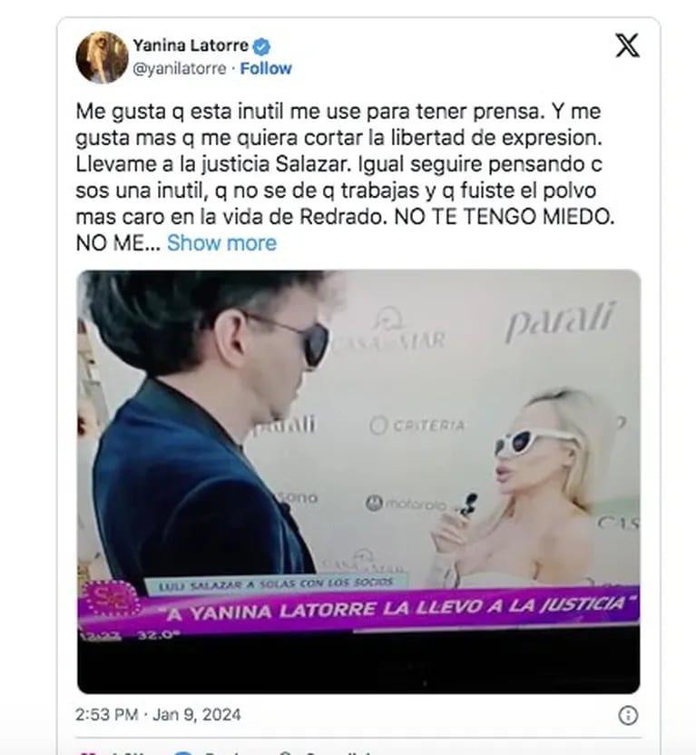 Luciana Salazar se mostró sin ropa ni maquillaje: la letal reacción de Yanina Latorre