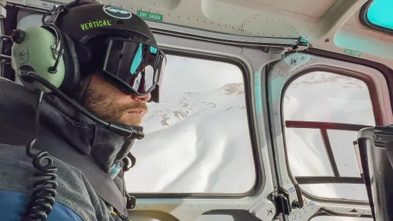 Nico Riera hizo Heli Ski en El Azufre: las fotos de la gran aventura en la Cordillera de los Andes