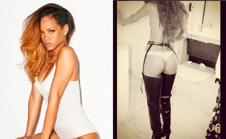 Rihanna, siempre sexy en la Web: esta vez de botas y ropa interior (Fotos: Instagram). 