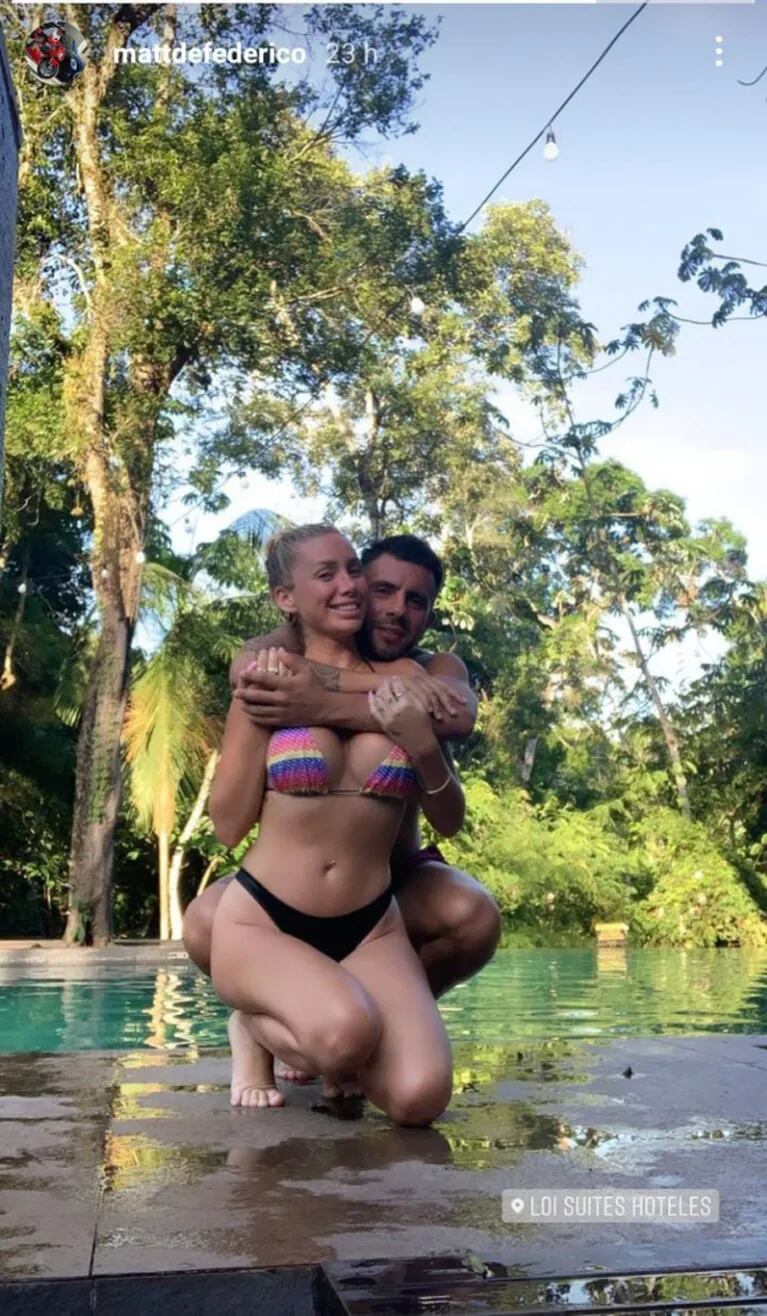 Matías Defederico compartió unas apasionadas vacaciones con su nueva novia en Iguazú: "Lo que robé"