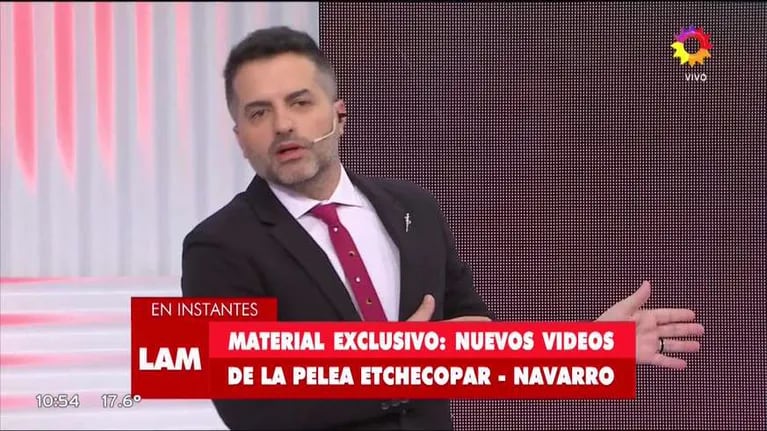 Nuevas imágenes de la escandalosa pelea entre Baby Etchecopar y Roberto Navarro 