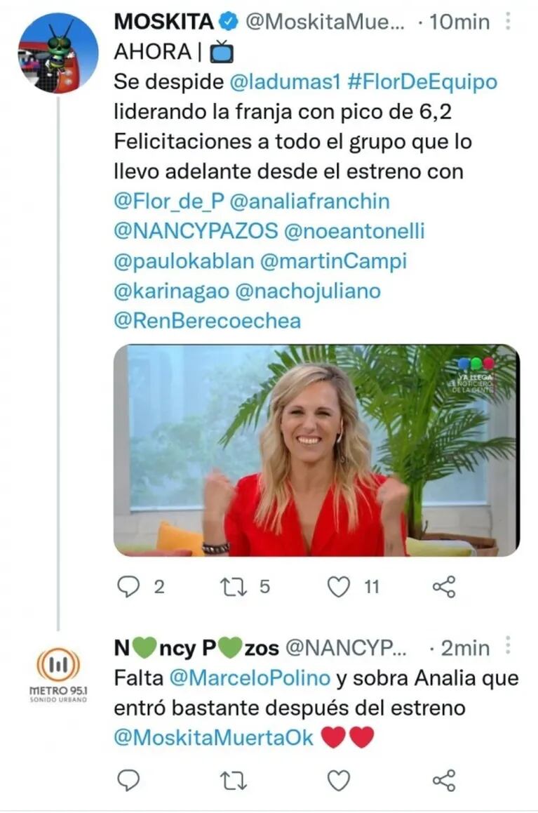 Picante chicana de Nancy Pazos contra Analía Franchín que borró, corrigió ¡y volvió a postear!