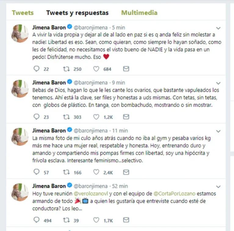 Jimena Barón y una fuerte respuesta a Mengolini tras las críticas a sus fotos sexies: "Feminismo selectivo"