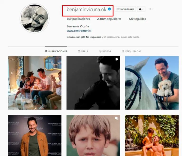 La llamativa coincidencia de Benjamín Vicuña con Wanda Nara tras el affaire de China Suárez y Mauro Icardi: cambió su usuario de Instagram