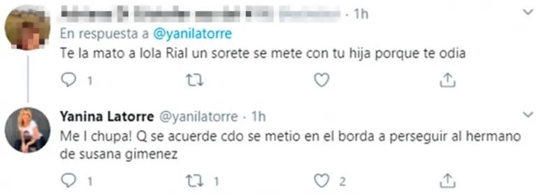 Furiosa respuesta de Yanina Latorre tras las críticas de Jorge Rial a Lola por la "broma" a Nacha Guevara: "¡Me la chupa!"