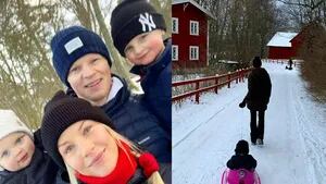 La Sueca disfruta con su familia de las bajas temperaturas en Estocolmo.