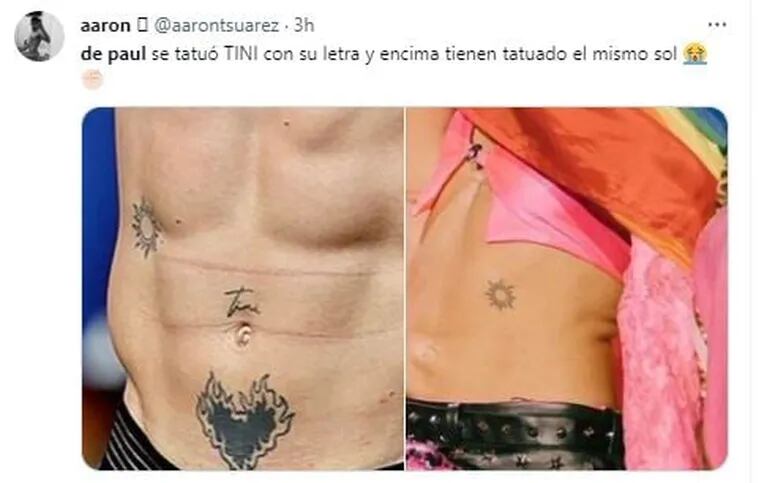 Rodrigo De Paul mostró el tatuaje que le dedicó a Tini Stoessel y descubrieron un detalle inédito: "El mismo sol"
