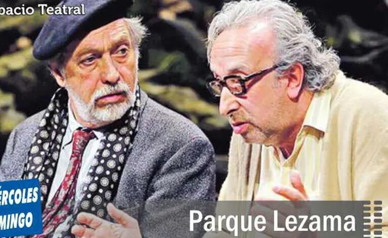 Luis Brandoni da una clase de actuación en Parque Lezama, junto a Eduardo Blanco. (Foto: Web)