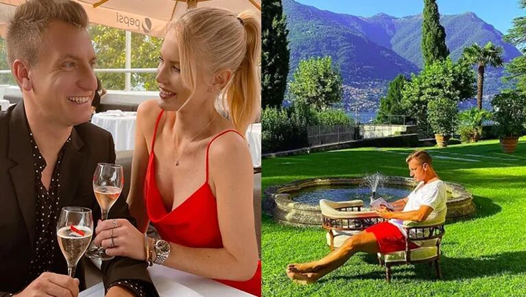 Maxi López y su novia Daniela Christiansson viven en esta espectacular mansión en Italia.
